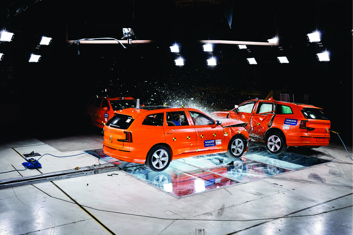 Volvo Pushes Safety Forward with the world first three car EV Crash Test